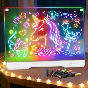 LED Drawing Board for Kids, 17" Rechargeable Doodle Glow LED Note Board with Colors, TOP Kids Gifts Toy for Girls Ages 3, 4, 5, 6, 7, 8, 9, 10+ Years Old, 4-12th Ideal Birthday Present (2026 New)