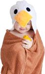 Natemia Baby Hooded Towel - Premium Ultra Soft Baby Bath Towel with Animal Design - Rayon from Bamboo Hooded Baby Towels for Newborn to Toddler - Made in Turkey - Perfect Baby Gifts - Brown Eagle