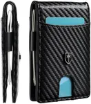 Tipmile Mens Wallet Slim Minimalist Leather Card Holder Wallets RFID Blocking Bifold Front Pocket for Men as Ideal Gifts Box (Carbon Fiber Black)