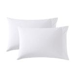 Nautica- Standard Pillowcase Set, Cotton Percale Bedding, Crisp & Cool, Casual Home Décor (Solid White, 2 Piece)
