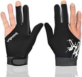 Man Woman Elastic Lycra 3 Fingers Show Gloves for Billiard Shooters Carom Pool Snooker Cue Sport - Wear on The Right or Left Hand 1PCS (Gray, L) (Gray, L)