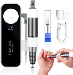 SAVILAND Electric Nail Drill,(2023 Upgrade) Portable Nail Drill File (35000RPM Coreless Motor) Acrylic Nail Gel Polish Remover Machine with Nail Drill Bit for Manicure Nail Art Salon Home DIY, White