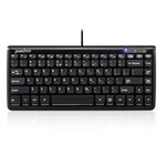 Perixx PERIBOARD-407 Compact USB Keyboard, 11 Multimedia Keys, Easy Setup, Piano Black, UK Layout