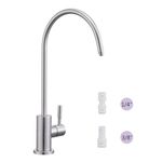 Tohlar Drinking Water Faucet for Kitchen Sink, Brushed Nickel Filtered Water Faucet Lead-Free Reverse Osmosis Faucet Water Filtration System 304 Stainless Steel, Brushed Nickel Finish