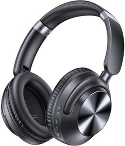 TAGRY Hybrid Active Noise Cancelling Headphones 100H Playtime Wireless Over Ear Bluetooth Headphone with Fast Charging Hi-Res Audio Comfort Earcups Headsets for Travel Home Office Phone PC (Black)