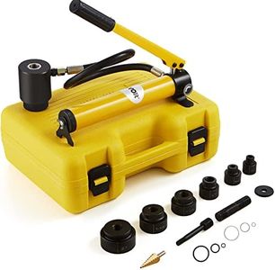 VEVOR 10 Ton Hydraulic Knockout Punch Kit, 1/2" to 2" Conduit Hole Cutter Set, KO Tool Kits W/Puncher 6 Piece, Metal Sheet Driver Tools, for Aluminum, Brass, Stainless Steel, Fiberglass and Plastic