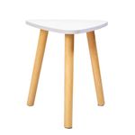 TARKAN Small Modern Wooden End Table for Living Room, Home, Office - Easy Assembly, White (30cm, Triangle)