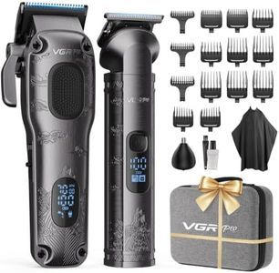 VGRPRO Haarschneidemaschine für Männer Professionell, Kabellose Haarschneidemaschine profi zum Haareschneider, Haarschneider Herren und Trimmer Set, Elektrischer Trimmer Herren mit Paket Box(Gray)