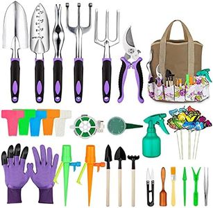 Gardening Tool Set, Gardening Supplies Succulent Tools Set Included, Heavy Duty Aluminum Gardening Kit for Gardening, Non-Slip Ergonomic Handle Tools, Durable Storage Tote Bag(GT - 83PCS)