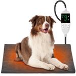 Papettly Pet Heating Pad for Dogs Cats - Constant Temperature Adjustable 30-60°C Indoor Heated Pet Bed Mat with 13 Timer, Medium Large Pet Electric Warming Mat with 6Ft Chew Resistant Cord, 28”x18”