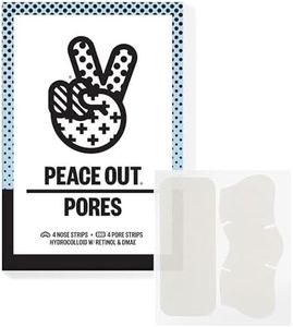 PEACE OUT Pore Strips for Nose and Face, Oil Absorbing Hydrocolloid Blackhead Remover, Pore Minimizing Strips with Retinol, Multi-Use Face Strips for Clogged Pores (8 count)