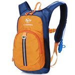 Ivygreen Kids Hydration Backpack, Hiking Backpack for Boys or Girls with 1.5L Water Bladder, Orange