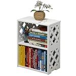 Rerii Compact White Bookshelf, 3-Ti