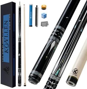 KONLLEN Pool Cue, Low Deflection with Handcrafted Inlays - Professional Billiard Cue Set Includes Extender, Towel, Tips, Chalk, Weight Screw, 12.5mm Tip, 3/8×8 Stainless Joint