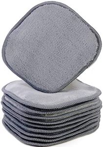 Polyte Premium Hypoallergenic Chemical Free Microfibre Fleece Makeup Remover and Facial Cleansing Cloth (13x13 cm, 10 Gray Cloths)