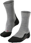 FALKE Men's TK5 Wander Hiking Socks, Crew Length, Light Padding, Athletic Sock, Breathable Quick Dry, Merino Wool, Grey (Light Grey 3403), 10.5-11.5, 1 Pair