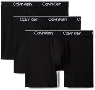 Calvin Klein Men's Microfiber Stretch 3-Pack Boxer Brief, Black, Large