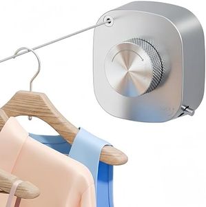 FORIOUS Retractable Clothesline Indoor, 13.8 Ft Non-Sagging Outdoor Clothes Line, Rustproof All Stainless Steel Heavy Duty Clothes Drying Laundry Line, Screw Wall Mounted for Bathroom, Brushed Nickel