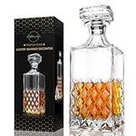 LIGHTEN LIFE Whiskey Decanter,29oz Crystal Whiskey Decanter with Stopper,Liquor Decanter in Gift Box,Non-Lead Scotch Decanter,Premium Vodka Decanter,Bourbon Decanter for Whiskey,Scotch,Liquor