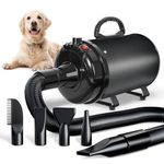 TRIGRAND Dog Hair Dryer Blaster Low Noise 3000W Pet Grooming Hair Dryer Temperature Heater with 4 Different Nozzles