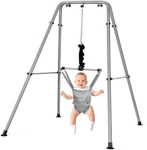 Cowiewie 2 in 1 Baby Jumper, with Strong Support Stand and Baby Walking Harness Function, Fun Activity for 6-24 Months Baby Infant, Gray