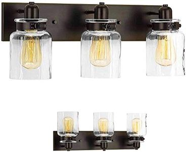 Wood Grip | Bathroom Vanity Light Fixture | Bath Interior Lighting | Vanity Lights for Bathroom | Bathroom Lights Over Mirror  (Antique Bronze, 3 Lights, LED 100W LED, Bulbs not Included)