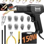 150W Plastic Welder,Plastic Welding Kit with 800pcs Hot Staples,2pcs pp Plastic Welding Rods,Knife,Plier, Plastic Welding Machine Plastic Repair Kit for Car Bumper Crack Repair Tools(Black)