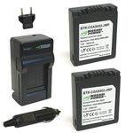 Wasabi Power Battery (2-Pack) and Charger for Panasonic CGA-S002, CGA-S002A, CGA-S002E, DMW-BM7 and Lumix DMC-FZ1, DMC-FZ2, DMC-FZ3, DMC-FZ4, DMC-FZ5, DMC-FZ10, DMC-FZ15, DMC-FZ20