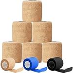 HZSZJMN Cohesive Bandages, 6 Pack Cohesive Bandage wrap, 5cm x 4.5m Strapping Tape, Ankle Strapping Tape, Flexible Elastic Sports Bandage, Breathable Ankle Strapping Tape-Beige