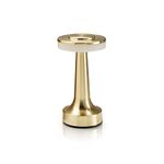 Auraglow Satin Brass Rechargeable Touch Control Cordless LED Table Lamp - Perfect for Bedside Tables, Hotels and Restaurants