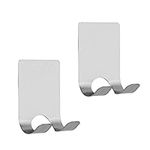 kwmobile 2x Razor Holder- Self-Adhesive Stainless Steel Shaver Wall Mount - Bathroom Organizer for Showers - Silver