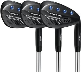 PGF Gold TP Full Face Milled Forged High-Toe Golf Sand Wedge Set for Men [52 56 60 Degree/RH/Black Stainless]