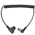 D-Tap to Locking DC 5.5 2.1mm Monitor Power Cable, Right Angle Cable Suitable for Atomos Ninja v Shogun Sony PIX-E7 PIX-E5 7 Touchscreen Hollyland Mars 400s, 40inch