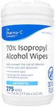 The Pharma-C Company 70% Isopropyl Alcohol Wipes [175ct Wipes] - Large Durable IPA Wipes. First-Aid Antiseptic Wound Cleaner with Moisture Lock Lid.