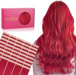 WENNALIFE Tape in Hair Extensions Human Hair, 40pcs 100g 16 inch Red Hair Extensions Real Human Hair Straight Tape in Extensions Invisible Human Hair Extensions Reusable Real Hair Extensions