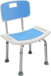 Aidapt Shower Chair with Padded Seat and Back,Height Adjustable,Non-Slip Ferrules,Shower Head Holder,Integral Handles,Lightweight Aluminium,Elderly,Disabled,Pregnancy,No Tools Required