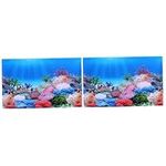 Housoutil 2pcs Fish Tank Background 10 Gallon Aquarium Background 10 Gallon Tank Aquarium Wallpaper Black Accent Decor Fish Tank Wallpaper Glass Containers Background Paper Turtle 3d