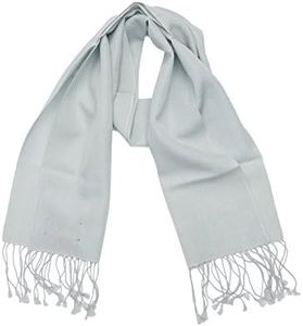 Cashmere Boutique Women Pashmina Scarf for Daily Wear, Wedding, Evening Party, and Winter Warm - 70% Cashmere and 30% Silk - Light Blue, 12" x 60"