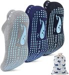 TENQUAN 3 Pairs Yoga Socks with Grips for Women Non Slip Socks for Pilates Barre Ballet Dance Fitness Sports Anti-Skid Home & Hospital Rehab