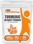 BulkSupplements.com Turmeric Extract Powder - from Turmeric Root, Curcumin Supplements 1000mg, Turmeric Curcumin Powder - Gluten Free, 1000mg per Serving, 100g (3.5 oz) (Pack of 1)