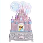 Disney Princess Jewelry Box for Girls Princess Castle Keepsake Jewelry Box with Music & Firework-Like Light Show, Plays Song “A Dream Is a Wish Your Heart Makes”