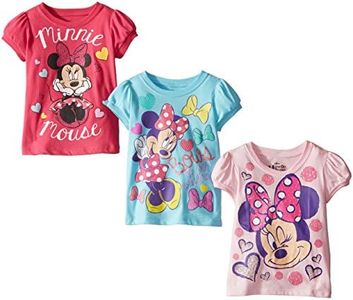 Disney Little Girls' Toddler Minnie Mouse 3-Pack T-Shirts, Assorted, 4T