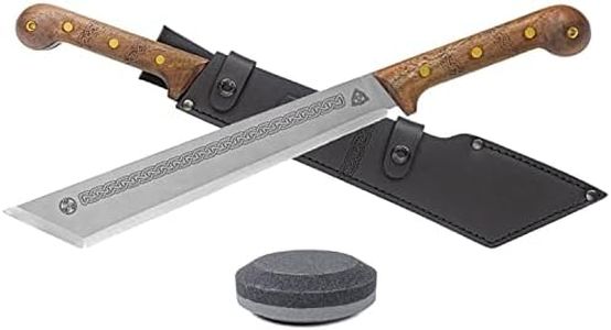 Condor Tool & Knife Argyll Scottish Machete, Walnut Handle, Hand Crafted Leather Sheath + Multi Purpose Sharpener, White