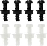 Micro Traders 30 Sets Plastic License Plate Screws with Hex Nuts M6 Car Number Plate Fixing Fitting Fasteners for Car Auto Motorcycle Supplies (15 Sets Black & 15 Sets White)