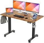 MOUNTUP Electric Height Adjustable Standing Desk, 55 x 28 Inches Sit Stand Desk with Memory Controller, Ergonomic Stand Up Desk for Home Office with Splice Board, Rustic Brown