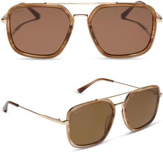 DIFF Jordan Aviator Sunglasses, Tortoise + Brown