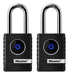 Master Lock 4401DLH Bluetooth Outdoor Padlock with Easy Backup Keypad Entry, 2-Pack