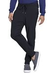 Infinity Men's Jogger Pants with Drawstring Waist Mid Rise 5 Pockets Bottoms CK004A, M, Black