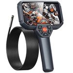 DEPSTECH 5"IPS Screen Endoscope Inspection Camera, Handheld Dual Lens Inspection Camera with Light, 1080P Waterproof Endoscope with Split Screen, 32GB TF Card, Hardshell Case, Gadgets, Mechanic-16.5FT