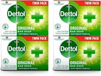 Anti-Bacterial Original Soap 4 PACK | Family Multipack (2 x 2) 100g Bar Soap | Dettol | Soft On Skin Hands Body (Total 4 Bars)